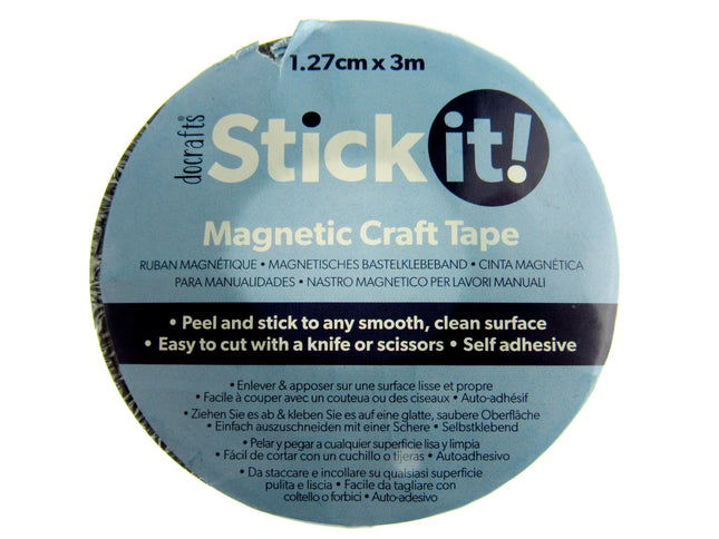 Self Adhesive Magnetic Craft Tape with Sticky Side by Docrafts 3 Meter Reel