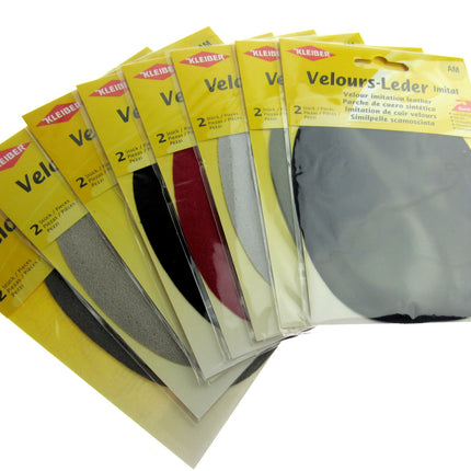 Imitation Leather Patches Iron On Velour by Kleiber - 2 Synthetic Patches - K877 - ThreadandTrimmings