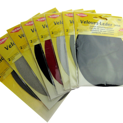 Imitation Leather Patches Iron On Velour by Kleiber - 2 Synthetic Patches - K877 - ThreadandTrimmings