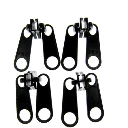 Zip Pull Slider Pullers Long & Double #10 Plastic Zip Chain - (4 x Pullers) - ThreadandTrimmings