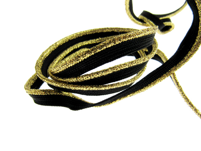 Flanged Piping Cord With Lurex Edge - 8mm - Choose Length & Colour Silver Gold