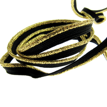 Flanged Piping Cord With Lurex Edge - 8mm - Choose Length & Colour Silver Gold