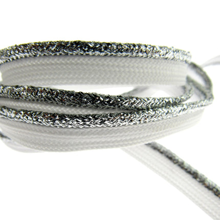 Flanged Piping Cord With Lurex Edge - 8mm - Choose Length & Colour Silver Gold