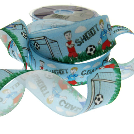 Football Fan Ribbon by Berisfords - 25mm Wide - 3 Meter Lengths - Shoot - Goal