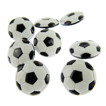 Round Football Soccer Button Black & White Ball 18mm Kids Shank Button - ThreadandTrimmings