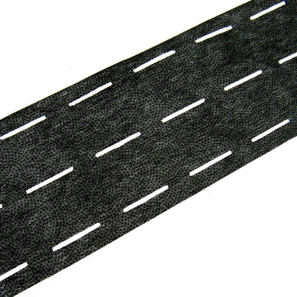 Heavy Fusible Slotted Waist Banding Interfacing - 80mm Wide - Black / White - ThreadandTrimmings