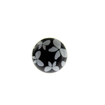 Round Black Shank Buttons with Butterfly Print - 15mm - WB364524