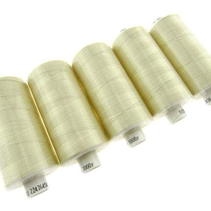 5 x 1000 YARD MOON SPUN POLYESTER SEWING THREAD - CHOOSE YOUR COLOUR - ThreadandTrimmings