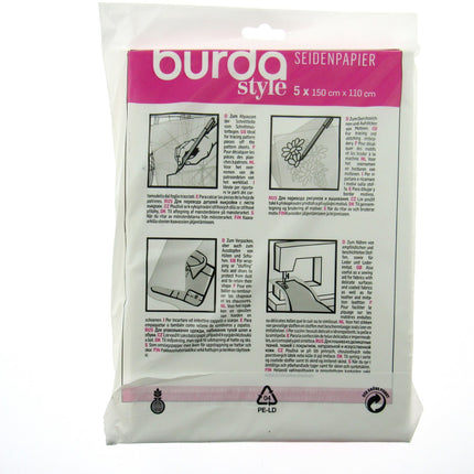 Tracing Paper For Pattern Making by Burda - 5 Sheet Pack - 150cm x 110cm BTPT - ThreadandTrimmings