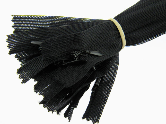 14" Black Invisible Zips - ThreadandTrimmings