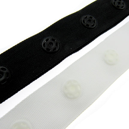 Duvet Cover Snap Fastener Popper Tape  by the Meter 18mm Wide  25mm Spacing - ThreadandTrimmings