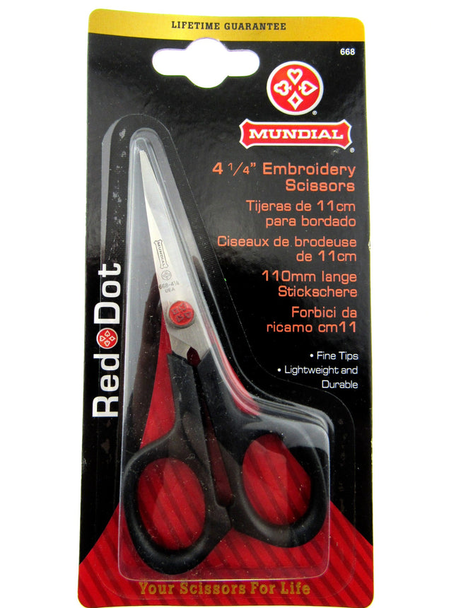 Mundial 4.25 Inch Embroidery Scissors "Red Dot"