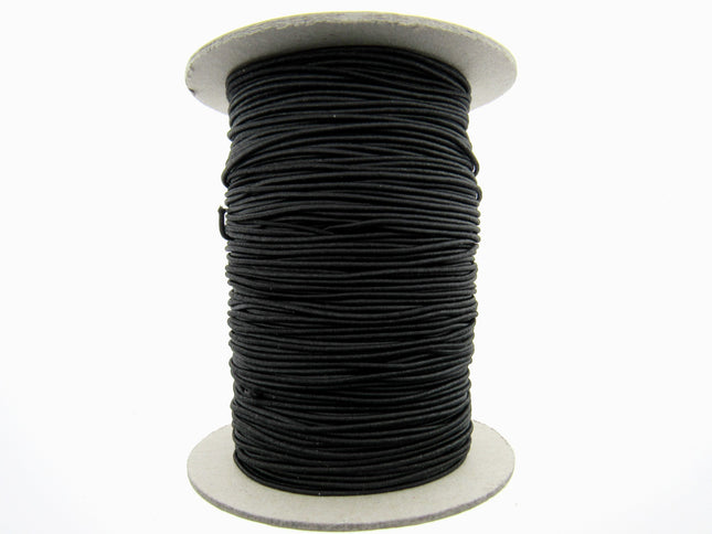 Thin Round Elastic in 5m Lengths Choice of Black or White 1mm / 2mm / 3mm Widths - ThreadandTrimmings