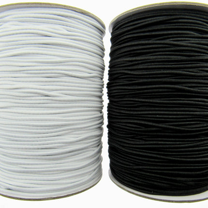 Thin Round Elastic Hat Elastic by Habicraft 1mm 1.5mm 2mm 3mm In Black or White - ThreadandTrimmings