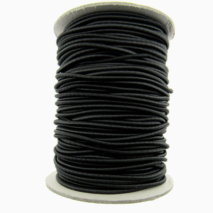 Thin Round Elastic in 5m Lengths Choice of Black or White 1mm / 2mm / 3mm Widths - ThreadandTrimmings