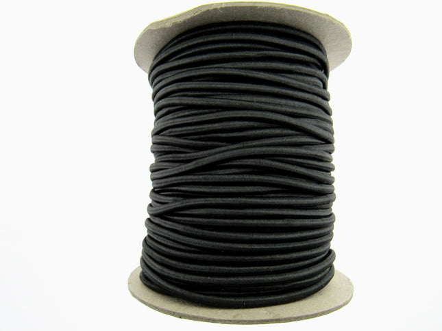 Thin Round Stretchy Cord Elastic 3mm Black or White 50m Full Roll UK Made - ThreadandTrimmings