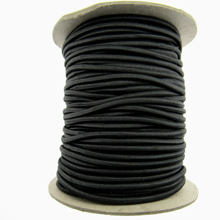 Thin Round Elastic in 5m Lengths Choice of Black or White 1mm / 2mm / 3mm Widths - ThreadandTrimmings