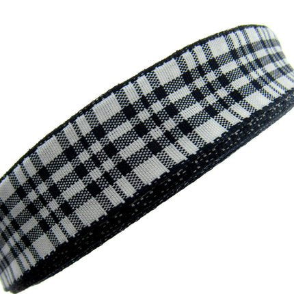 WIRED EDGE Plaid Tartan Ribbon - 5 Meters of 25mm Great for Floristry Bows - ThreadandTrimmings