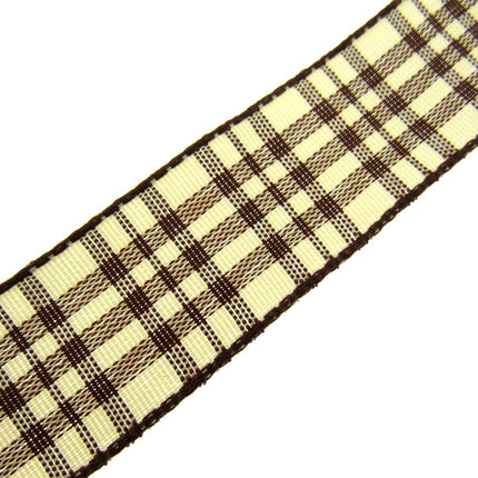 WIRED EDGE Plaid Tartan Ribbon - 5 Meters of 25mm Great for Floristry Bows - ThreadandTrimmings
