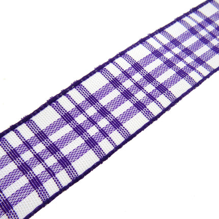 WIRED EDGE Plaid Tartan Ribbon - 5 Meters of 25mm Great for Floristry Bows - ThreadandTrimmings