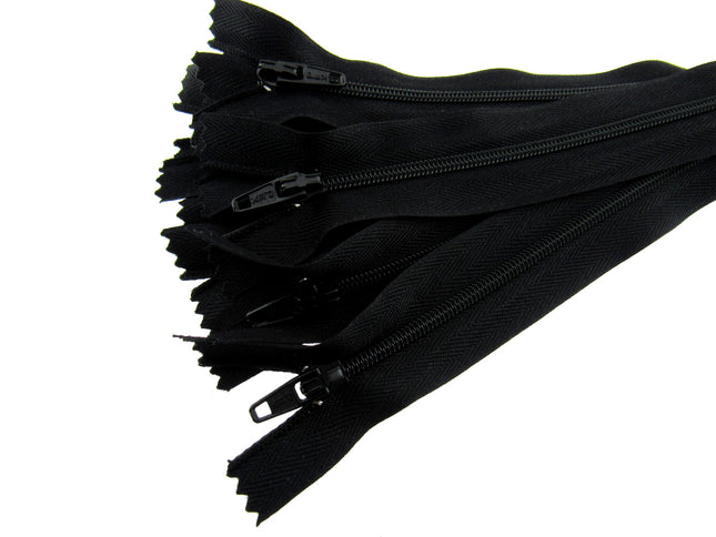 Closed End Nylon Zips - PEX Zips - 10 x zips with Metal Stopper - ThreadandTrimmings
