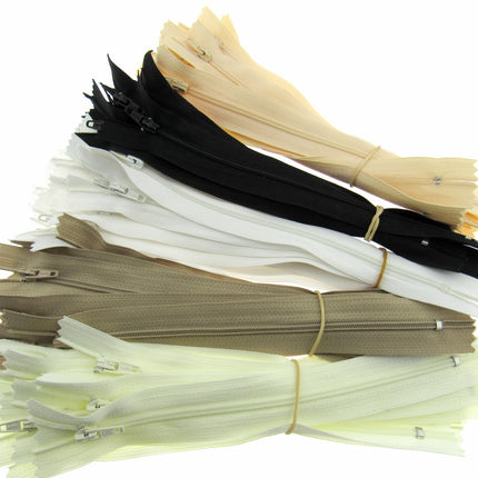 Closed End Nylon Zips - PEX Zips - 10 x zips with Metal Stopper - ThreadandTrimmings