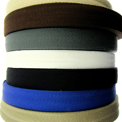 Soft Cotton Rich Webbing With Herringbone Weave -25mm Apron Tape For Bag Making - ThreadandTrimmings
