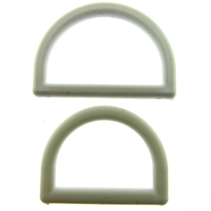 White Nylon D Rings - 19mm and 25mm - CD302 - ThreadandTrimmings