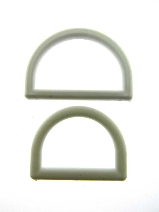 White Nylon D Rings - 19mm and 25mm - CD302 - ThreadandTrimmings