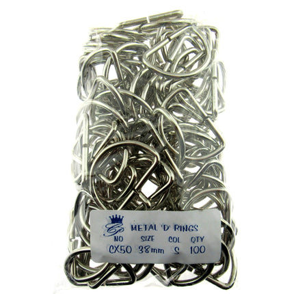 D Rings Metal Loops Buckles Gold & Silver Webbing Bag Straps 12mm / 19mm / 25mm - ThreadandTrimmings