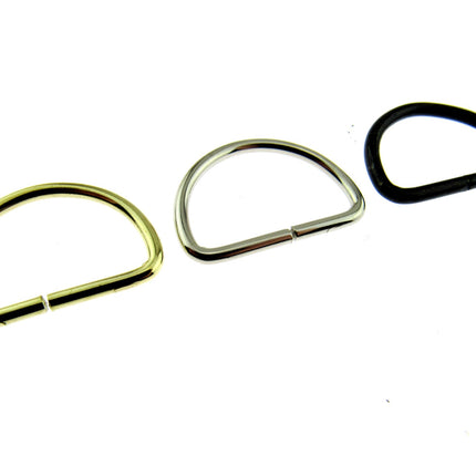 D Rings Metal Loops Buckles Gold & Silver Webbing Bag Straps 12mm / 19mm / 25mm - ThreadandTrimmings