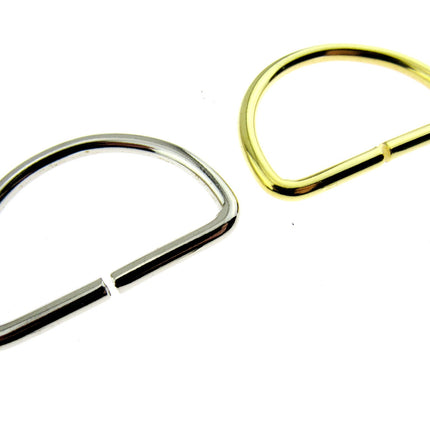 D Rings Metal Loops Buckles Gold & Silver Webbing Bag Straps 12mm / 19mm / 25mm - ThreadandTrimmings