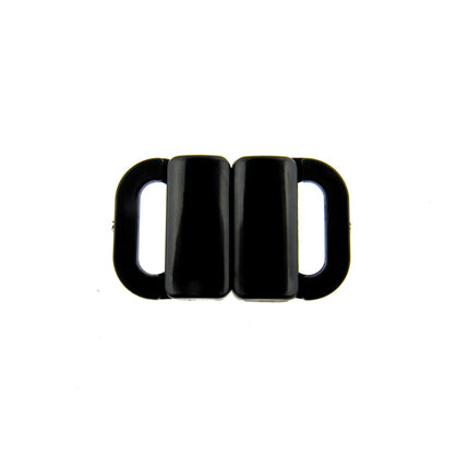 Black Bikini Clips Bra Fasteners 2 Bar 13mm 4 x Sets - ThreadandTrimmings