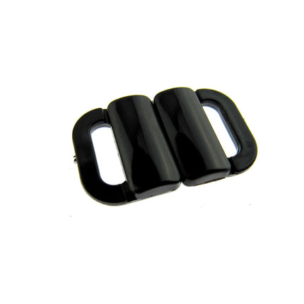 Black Bikini Clips Bra Fasteners 2 Bar 13mm 4 x Sets - ThreadandTrimmings