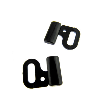 Black Bikini Clips Bra Fasteners 2 Bar 13mm 4 x Sets - ThreadandTrimmings