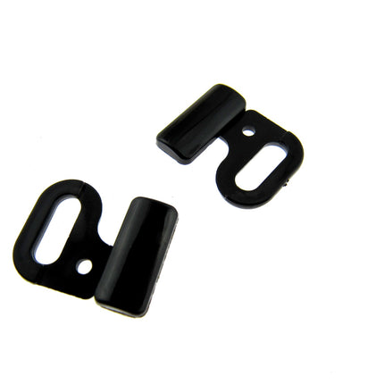 Black Bikini Clips Bra Fasteners 2 Bar 13mm 4 x Sets - ThreadandTrimmings