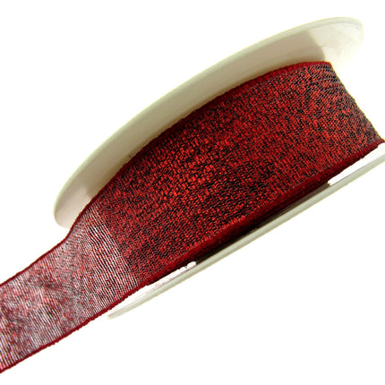 ** 3m x Red Lurex Ribbon - 25mm Wide