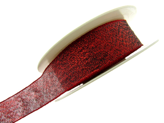 ** 3m x Red Lurex Ribbon - 25mm Wide