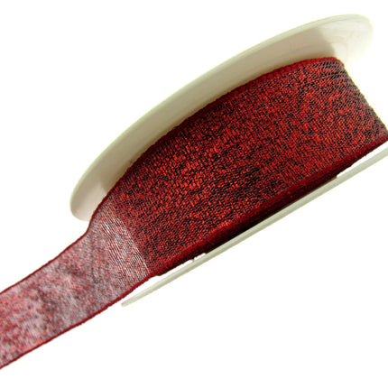 ** 3m x Red Lurex Ribbon - 25mm Wide