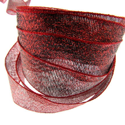 ** 3m x Red Lurex Ribbon - 25mm Wide