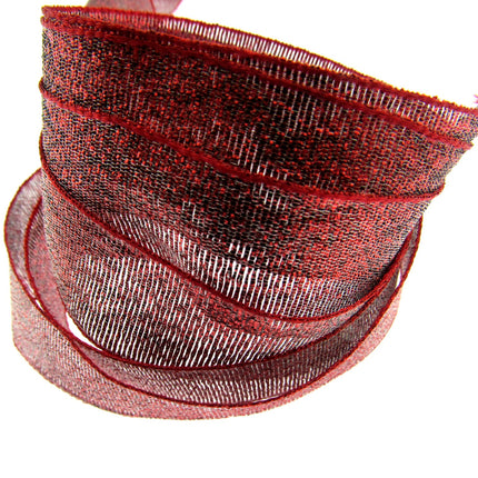 ** 3m x Red Lurex Ribbon - 25mm Wide