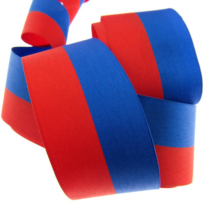 Red & Blue Stripe Ribbon Russian or Haiti Colours - Patriotic Ribbon - ThreadandTrimmings