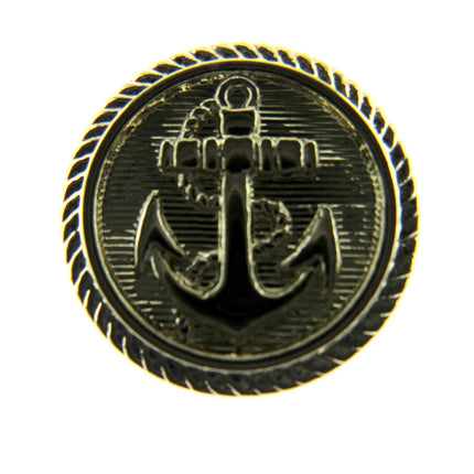 Round Anchor Buttons Flat Plastic Profile with Shank 3 Sizes Gold/Silver CX4 - ThreadandTrimmings
