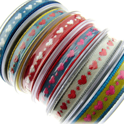 Heart Ribbon by Berisfords 10mm Wide Woven Braided Ribbon - 3 Meter Length - ThreadandTrimmings
