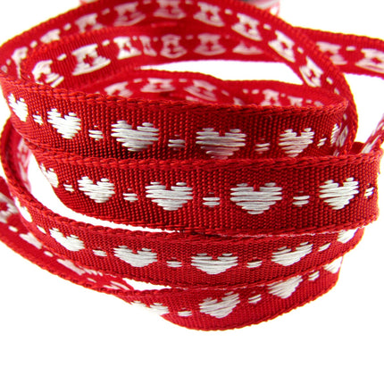 Heart Ribbon by Berisfords 10mm Wide Woven Braided Ribbon - 3 Meter Length - ThreadandTrimmings