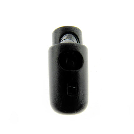 Spring Loaded Torpedo Cord Lock Stoppers Black 25mm x 13mm - 5mm Hole (CE30)