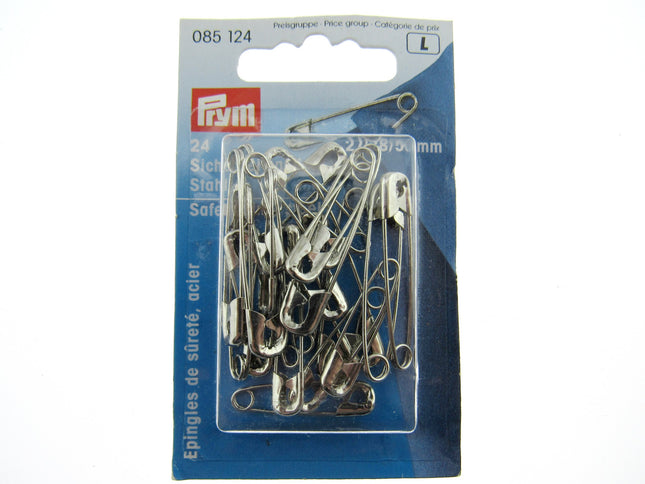 Steel Safety Pins by Prym Assorted Mix (27mm/38mm/50mm) - 24 Piece Card