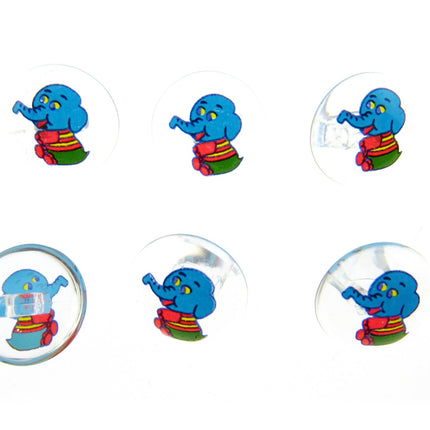 Children's Animal Buttons Round Kids Character Crystal Shank Buttons 15mm CG7 - ThreadandTrimmings