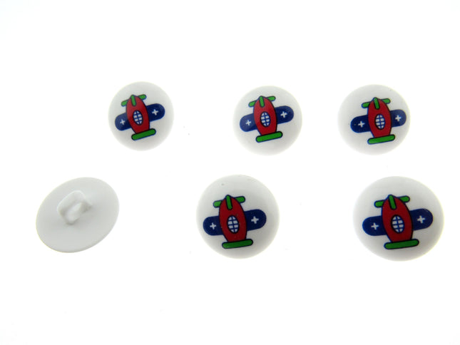 Cute Kids Animal Buttons Baby Buttons Children Round White Shank Button 15mm CG4 - ThreadandTrimmings