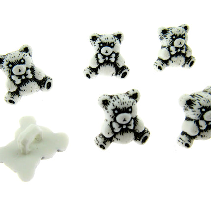 Pastel Teddy Bear Buttons Etched Buttons With Shank 15mm 7 Colours CN9